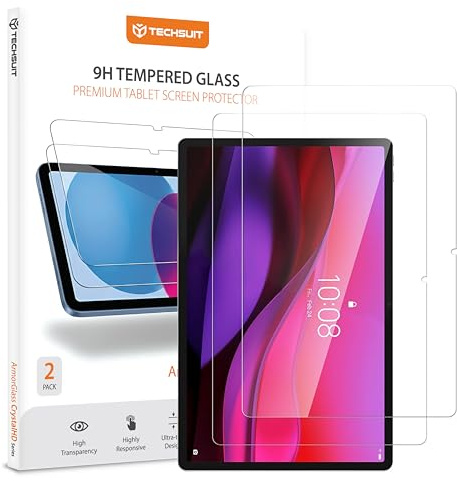 Techsuit Displayschutzfolie 2er Pack für Lenovo Yoga Tab Plus 12.7 Gehärtetes Glas mit 9H Härte, HD Klarheit, Stoßschutz, Einfache Installation, ArmorGlass CrystalHD