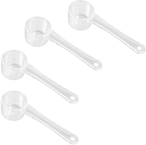 4 Pcs Gram Measuring Spoons, Plastic Measuring Spoons with 2g 3g 4g 5g Scale Transparent Dosing Scoops for Baking, Cooking, Coffee, Powder and Household Use