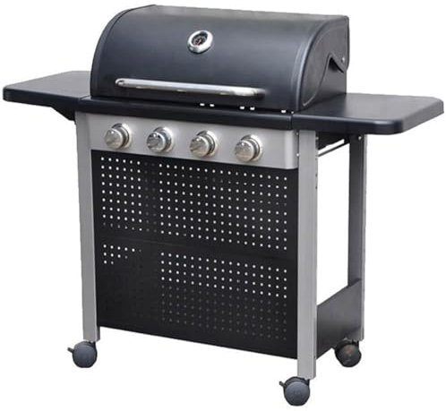 Nevada 4 Black and Silver Burner Gas Barbecue with Regulator
