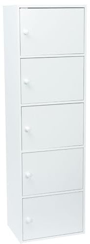 WERKA PRO Meuble Blanc à Portes 5 Portes (133 x 40 x 29 cm)