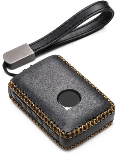 Vitodeco Smart Key Fob Case aus echtem Leder, kompatibel mit Volvo XC40, XC60, XC90, S90, S60, V60, V90 2019–2025 (4-Tasten, schwarz)