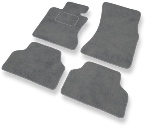 Mossa - Fußmatten Auto kompatibel mit BMW 5er M5 IV E60 (2005-2010) - Premium Velours graue Automatten Autoteppiche 1