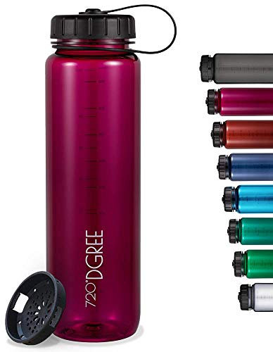 720°DGREE Trinkflasche “simplBottle“ - 1l - Deine Auslaufsichere Wasserflasche - Die Sportflasche für Sport, Gym, Fitness, Fahrrad, Kinder, Schule & Büro - BPA-Frei