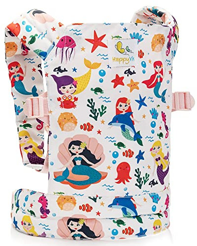 HappyVk-Puppentrage-Kinder Spielzeug süße Meerjungfrau stickerei-Puppentragetasche-Puppentrage Baby Puppe Vorne und Hinten Puppenzubehör