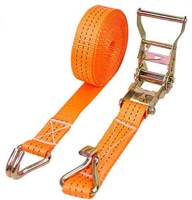 25mm x 3m Ratschen Spanngurte mit J-Haken, Ratschenschloss Zurrgurt Spanngurte Ratschengurte Radsicherung Reifengurt für Auto Transport – Orange