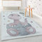 HomebyHome Kinderteppich Kurzflor Baby Dino Design Kinderzimmer Babyzimmer Spielzimmer 8 mm Florhöhe Weich Rechteckig Rund Läufer Rosa, Farbe:Pink, Grösse:200x290 cm