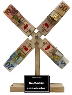 Personalisierte Geschenke Geld für Männer Frauen originelle lustige Geschenkidee mit Namen personalisierbar - Eiserne Reserve Windmühle - Geburtstag Hochzeit Abschied