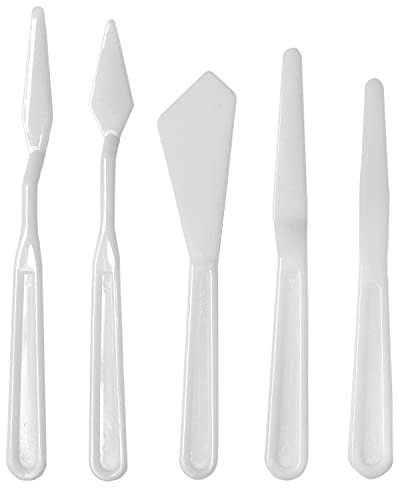 Artway Moulded Plastic Palette Knife Set - 5pcs,White
