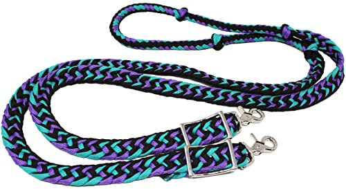 CHALLENGER Horse Western Nylon Geflochtenes Seil Knotenziegel lila türkis 607244