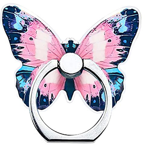 Kinizuxi Schmetterling Handy Ring Smartphone Fingerhalterung, 360 Grad Drehung Ring Halter Ringhalter Fingerhalter Handyhalterung für iPhone iPad Samsung Huawei und mehr (1 Rosa)