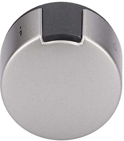 easyPART passend für BOSCH 00610443 Knebel für Kochstelle Einkreis Balay in | Kochfeld, Herd, Drehknopf, Backofen, Bedienblende, Silbern, Durchmesser 40mm, Achse 6/4, 6mm, Kunststoff, Aufschrift 1 9