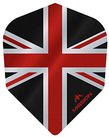 Mission Darts Alliance Dart-Flights | Premium extra stark 100 Mikron | Standard Nr. 6, schwarz, 3 Sets mit je 3 Flights (3xF3103)