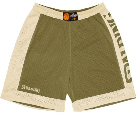 Spalding - Reversible Shorts - Basketball Shorts - Khaki/Silbergrau - Sportbekleidung - Sport - Atmungsaktiv