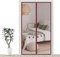Zanzariera Magnetica Porta 150x250cm Zanzariere Magnetiche Tenda Rete Anti Zanzare, Strisce Marrone Zanzariere Porte, Chiusura Automatica, per Porte da Balcone, Cantine, Terrazze