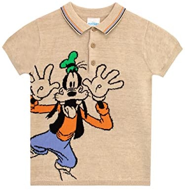 Disney Boys Goofy Polo Shirt Short Sleeve Tee for Kids
