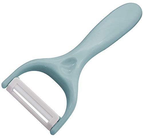 Multifunzionale Pelapatate in Ceramica Verdure Frutta Peeling Strumento Raschietto per Patate per Cucina, Azzurro