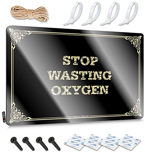 Panneau de porte de dortoir Stop Wasting Oxygen Panneau en métal pour boire des décorations amusantes de piscine extérieure (couleur : couleur, taille : 20 x 30 cm)