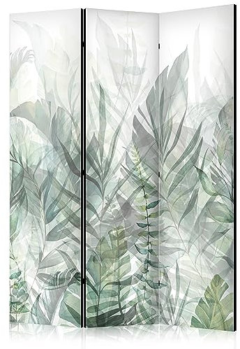 murando - Paravent Raumteiler Innen Natur 135x172 cm 3-teilig Einseitig Raumtrenner Raum Trennwand Holz Room Divider Mobiler Sichtschutz Spanische Wand Raum Design grüne Blätter Botanik b-A-0696-z-c