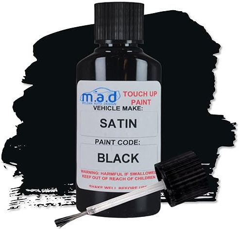 M.A.D SATIN BLACK ALLOY WHEEL TOUCH UP PEN REPAIR KIT PAINT WITH BRUSH CURBING SCRATCH (PAINT & LACQUER, 30 Milliliters)