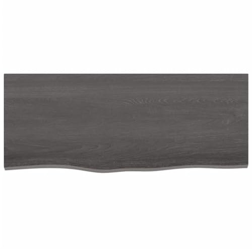 Tidyard Waschtischplatte Badezimmer Waschtisch Waschtischkonsole Platte Holzplatte für Aufsatzbecken Badmöbel Dunkelgrau 100x40x2 cm Massivholz Behandelt