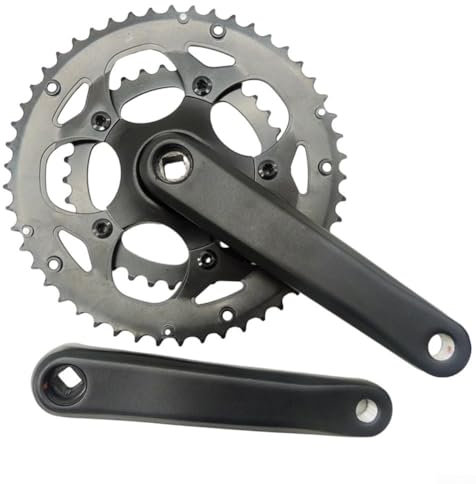 Zoegneer Guarnitura leggera a doppio pignone per bici da strada 34/50T 170 mm conico quadrato per guarnitura bici da strada (tipo A)