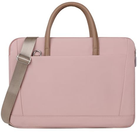 FUNSEED Sacoche pour ordinateur portable de 15 en polyester léger et solide pour homme - Pour le travail et le bureau, rose, Medium