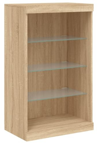 vidaXL Sideboard mit LED-Leuchten Sonoma-Eiche 60,5x37x100 cm