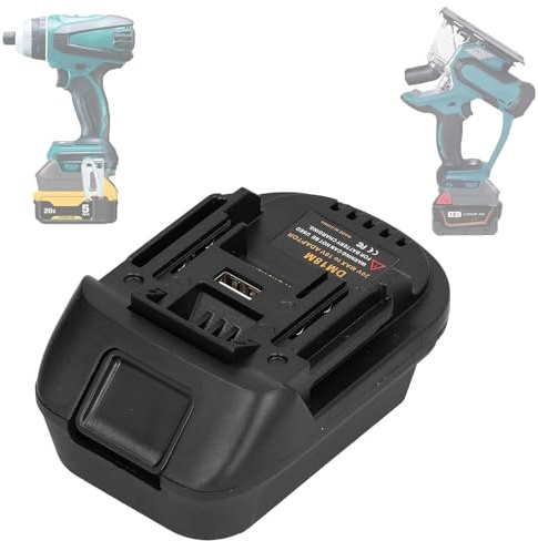 DM18M Akku-Adapter Geeignet für Makita 18V Akku-Werkzeuge für DeWalt 20v MAX Lithium-Akkus oder Milwaukee M18 18V Lithium-Akkus mit USB