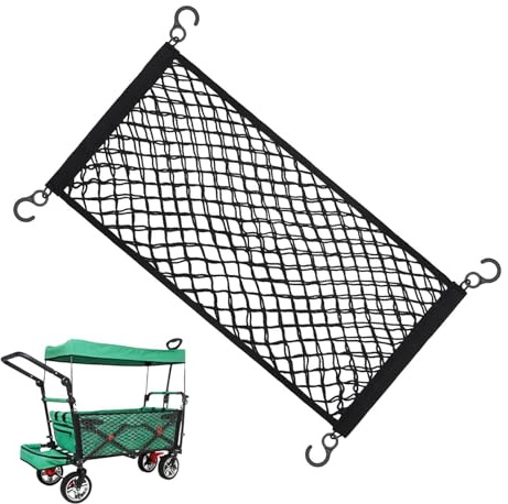 Zuasdvnk Aufbewahrungstasche aus Netz für Bollerwagen Faltbar, Elastisches Organizer Netztasche zum Aufhängen für Zusammenklappbarer Handwagen, 70 x 35 cm, IHMZG57QE4US4SSJ5GU