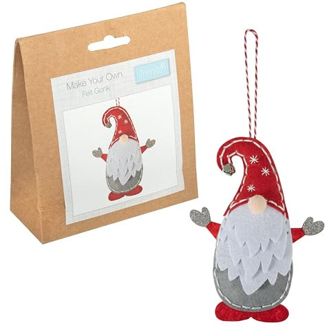 Trimits Christmas Felt Decoration Kits, 10.5 x 13cm, Gonk