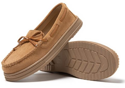 JOMIX Mocasines Mujer Vestir Zapatillas Casa Mujer Invierno con Lazos Mocasines Mujer Comodos Zapatos Planos Mujer Elegantes MD1046, Marrón, 36 EU