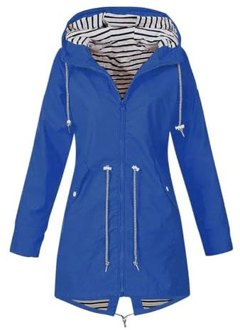 HIFI7 Veste Imperméable Femme Léger Veste de Pluie Longue pour Femme Manteau à Capuche Camping Randonnée Trench Parka