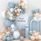 Luftballon Girlande Blau Gold, 106pcs Ballon Girlande Set Pastell Blau Beige mit Hellblau Sand Weiß Gold Konfetti Ballon, Bluey Geburtstag Dekoration Junge für Baby Shower Taufe Hochzeit Party Deko