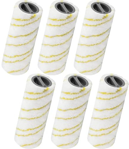 NIYATA 6 Stück Ersatzrollen Walzenbürste für Kärcher FC3 FC3D FC5 FC7,Ersatzteile Staubsaugerbürste,Trommel Ersetzen,Staubsaugerbürste für Kärcher,Waschbar,Hohe Schmutzaufnahme