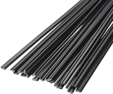 QUARKZMAN 20Pcs de Baguettes de Soudage en Plastique ABS de 8 Pouces pour Soudeur Plastique, Pare-Chocs de Voiture, Réparation de Kayak, Noir
