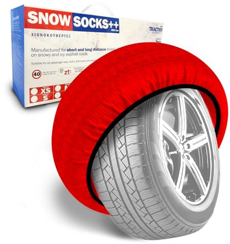 MRWiZMS Auto Schneeketten Stoff,2er Set Textil Schneeketten, Anti-Rutsch Schneesocken Winter, Car Snow Chains,6 Größen. (M)