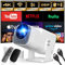 Mini Beamer, 4K FHD 1920x1080P 180°Dreh Tragbarer Projektor, Klein Videoprojektor Unterstützt 2.4/5G Dual WiFi und BT 5.0, mit Android und IOS Heimkino Smart Beamer Doppelsteuerung mit Maus, Weiß