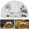 3.6 x 2.2m Gewächshaus Gartenkuppel Iglu, PVC Blasenzelt für 4-8 Per, Gartenblasenzelt mit 2x10m Lichterketten, Durchsichtiges Kuppelzelt für Hinterhof, Weihnachten, Party