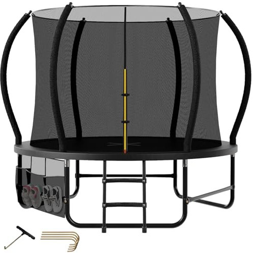 Devoko Trampolin Outdoor Ø228/305/366/427 cm, TÜV Rheinland GS-Zertifikat, Mit verstärkten Beintraversen, Stabil, Robust und Belastbar, Einteilige Konstruktion für Kinder und Erwachsene
