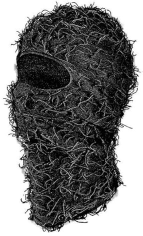 Diheohg Distressed Skimaske Vollgesichtsstrick Fuzzy Yeat Shiesty Distress Mask für Männer Frauen Langlebig Einfach zu Verwenden Schwarz