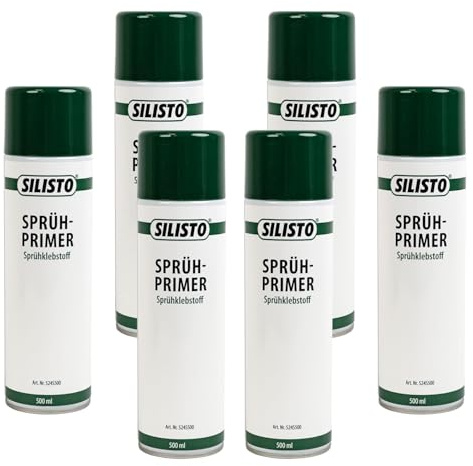 SILISTO Sprühprimer 6x 500ml Sprühflasche für verschiedene Anwendungsbereiche - Montagen, Textilien, Basteln, für Edelmetalle, Leder, Porzellan oder für Auto Karosserien geeignet