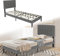 YRHome Polsterbett mit Kopfteil aus Leder Bett Betten Bettrahmen mit Lattenrost aus Holz Bettgestell Mit Holzlattenstütze Mit Installationstools Bis 300KG - Leinenstoff Dunkelgrau - 90 x 200 cm
