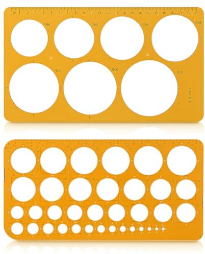 Szaboviktoria 2 Stück Orange Schablonen, Kreisschablone, Zeichen Schablonen, Loch Schablone, Technisches Zeichnen Schablone, Für Büro Und Schule