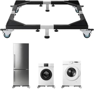 VEVOR Kühlschrankständer, mobile Basis, 540 kg Tragkraft, Waschmaschinenständer mit 8 feststellbaren Zwillingsrädern & 4 Bremsen, 58-93 cm Möbelwagen für Waschmaschine, Kühlschrank & Trockner
