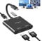 HDMI Splitter 1 in 2 Out, USB C zu HDMI Adapter 2 Monitore Gleichzeitig, Hdmi Switch mit 2 HDmi Port, PD, USB 3.0 für Laptops und Tablets etc (Einzel Ausnutzen 4K@60Hz und Duales Ausnutzen 4K@30Hz)