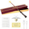 SGZIOO Zauberstab, 35cm Zauberstab mit Licht, USB Aufladung Elderstab, Magic Wand in Geschenkbox mit Zauberspruch Karte, Fahrkarte und Halsketten, für Halloween, Cosplay, Karneval (C)