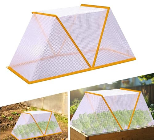 Pflanzen Hochbeet Abdeckung, Pflanzenabdeckung für Gartenreihenbeschleuniger Faltbare Hochbeete Gemüsereihen Pflanzenschutz Abdeckung für Hochbeet von Gemüse Obst (80 * 34 * 35cm)
