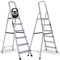 Lightweight Step Ladders 6 Step 67.75’’ (167 cm), 330.6 lbs (150 kg) Max Load - Compact Aluminium, Portable Stepladder - Heavy Duty Tall Folding Ladder with Non-Slip Wide Steps and Platform