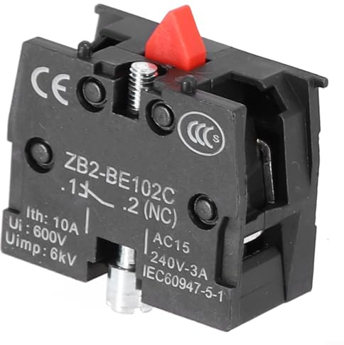 FACULX ZB2-BE101C ZB2-BE102C Druckknopfschalter, 10 A, 600 V, Schließer, 22 mm Lochdurchmesser, schwarzer Joystick-Steuerschalter, Industriequalität (ZB2-BE102C)