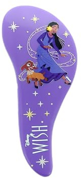 Disney WISH – Brosse à Cheveux Démêlante Petit Format – Picots Souples, Format Nomade – Idéale Pour Sac À Dos, Voyage & École – Accessoire Routine Capillaire Enfant Univers Disney - Cadeau Fille